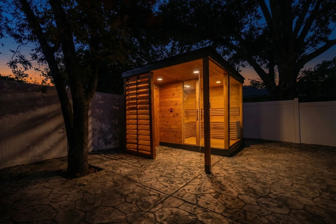 Custom outdoor sauna build in Dallas-Fort Worth